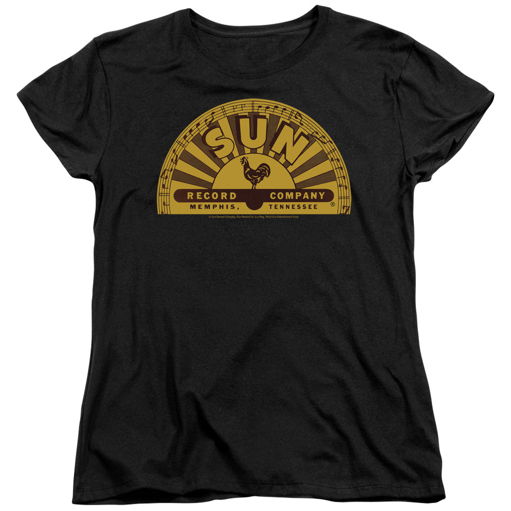 Sun Records Traditional Logo Womens T Shirt Black