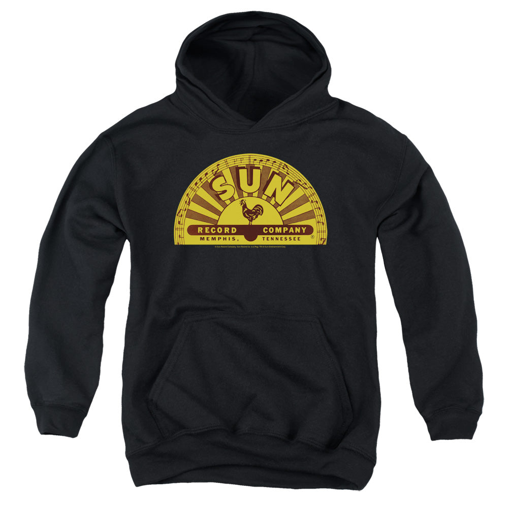 Sun Records Traditional Logo Kids Youth Hoodie Black