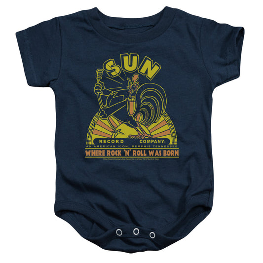 Sun Records Rooster Infant Baby Snapsuit Navy Blue