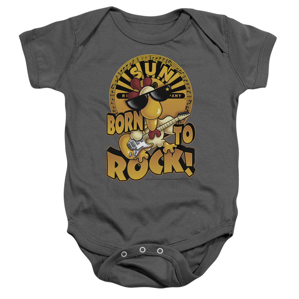 Sun Records Born To Rock Infant Baby Snapsuit Charcoal