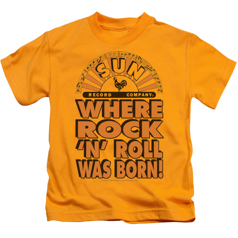 Sun Records Where Rock Was Born Juvenile Kids Youth T Shirt Gold