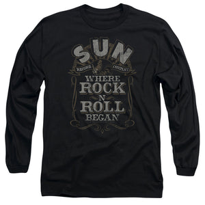 Sun Records Where Rock Began Mens Long Sleeve Shirt Black