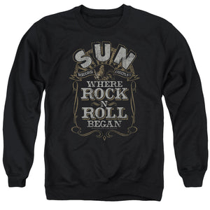 Sun Records Where Rock Began Mens Crewneck Sweatshirt Black