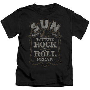 Sun Records Where Rock Began Juvenile Kids Youth T Shirt Black