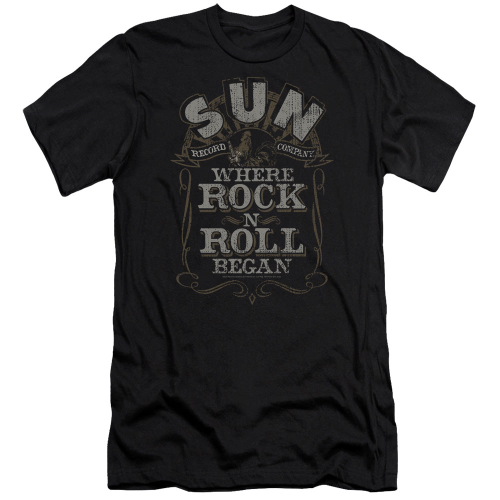 Sun Records Where Rock Began Premium Bella Canvas Slim Fit Mens T Shirt Black