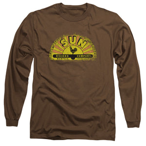 Sun Records Vintage Logo Mens Long Sleeve Shirt Coffee