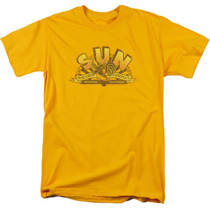 Sun Records Rockin Rooster Logo Mens T Shirt Gold