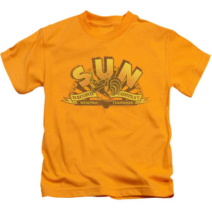 Sun Records Rockin Rooster Logo Juvenile Kids Youth T Shirt Gold