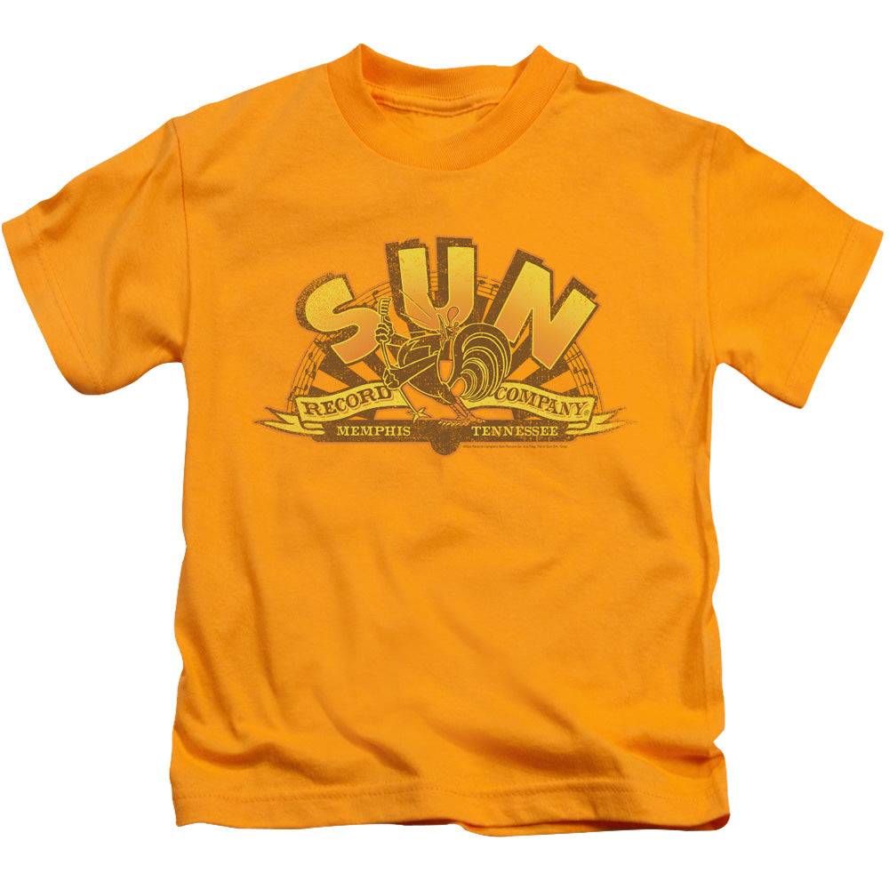 Sun Records Rockin Rooster Logo Juvenile Kids Youth T Shirt Gold