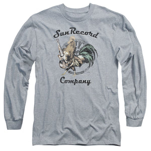 Sun Records Rockin Rooster Logo Mens Long Sleeve Shirt Athletic Heather