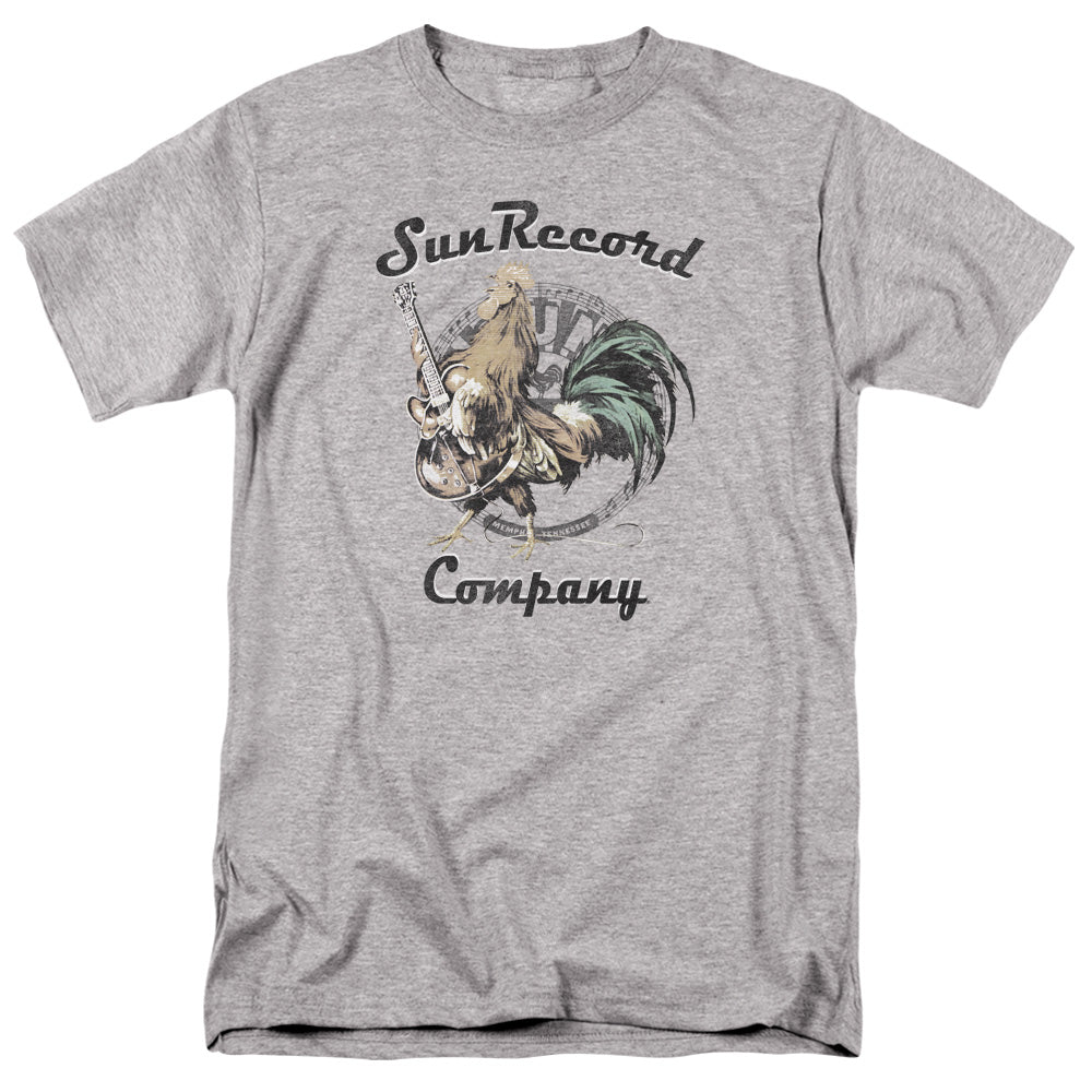 Sun Records Rockin Rooster Logo Mens T Shirt Athletic Heather