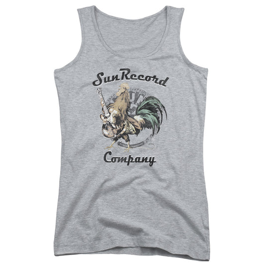 Sun Records Rockin Rooster Logo Womens Tank Top Shirt Athletic Heather