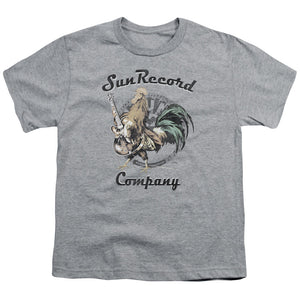 Sun Records Rockin Rooster Logo Kids Youth T Shirt Athletic Heather