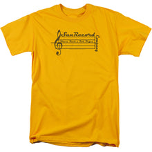 Load image into Gallery viewer, Sun Records Music Staff Mens T Shirt Gold