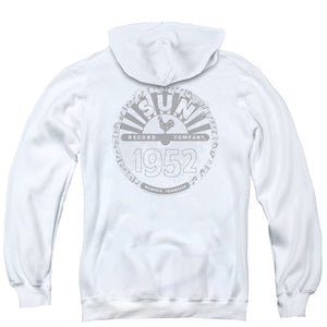 Sun Records Crusty Logo Back Print Zipper Mens Hoodie White