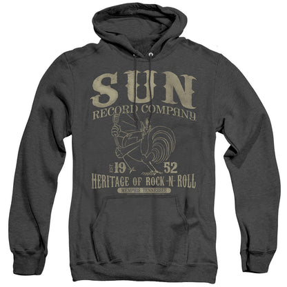 Sun Records Rockabilly Bird Mens Heather Hoodie Black