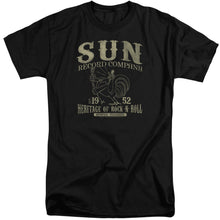 Load image into Gallery viewer, Sun Records Rockabilly Bird Mens Tall T Shirt Black