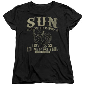 Sun Records Rockabilly Bird Womens T Shirt Black