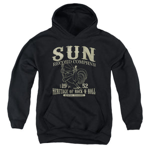 Sun Records Rockabilly Bird Kids Youth Hoodie Black