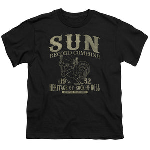Sun Records Rockabilly Bird Kids Youth T Shirt Black