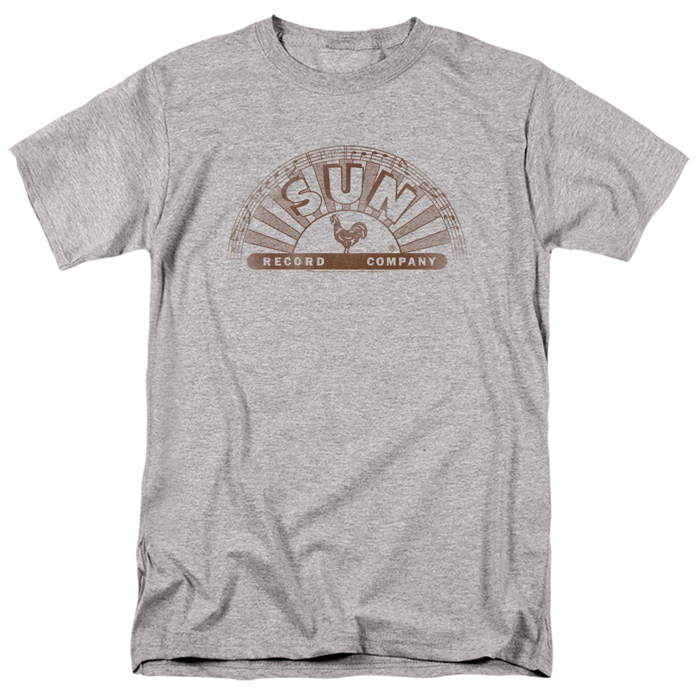 Sun Records Sun Records Half Logo Distressed Mens T Shirt Athletic Heather