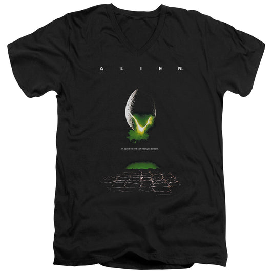 Alien Poster Mens Slim Fit V-Neck T Shirt Black