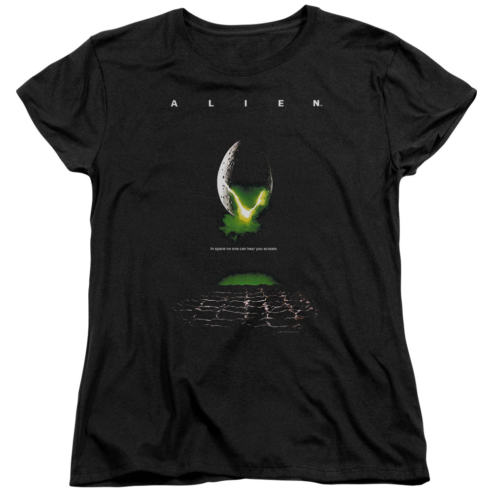 Alien Poster Womens T Shirt Black