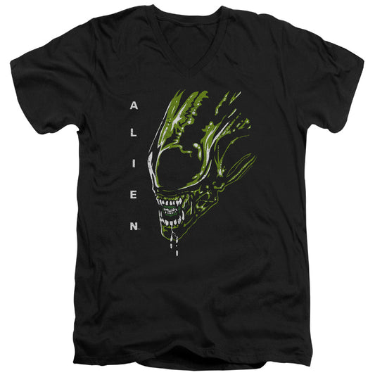 Alien Acid Drool Mens Slim Fit V-Neck T Shirt Black