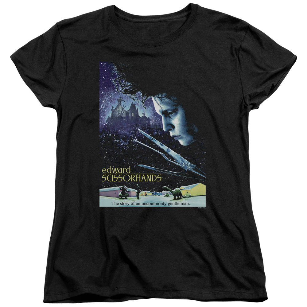 Edward Scissorhands Poster Womens T Shirt Black