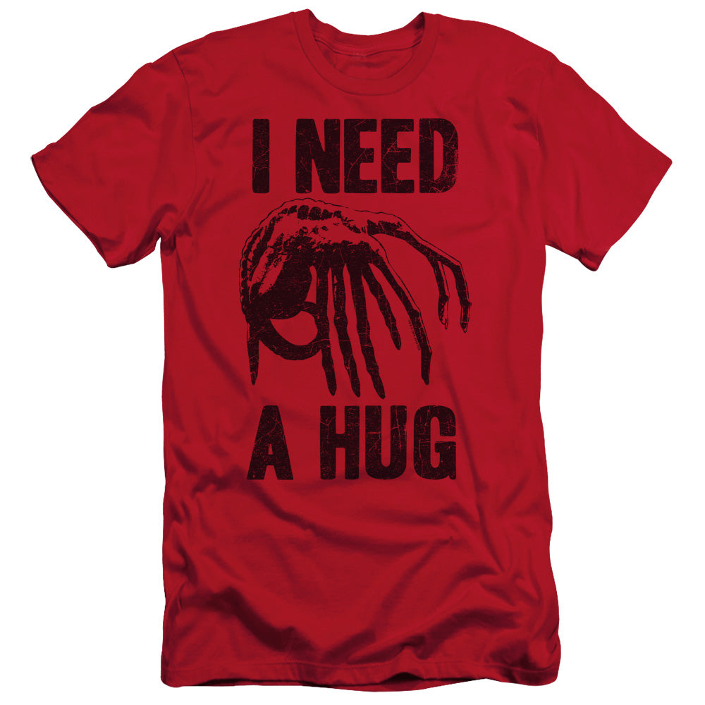 Alien Need A Hug Slim Fit Mens T Shirt Red