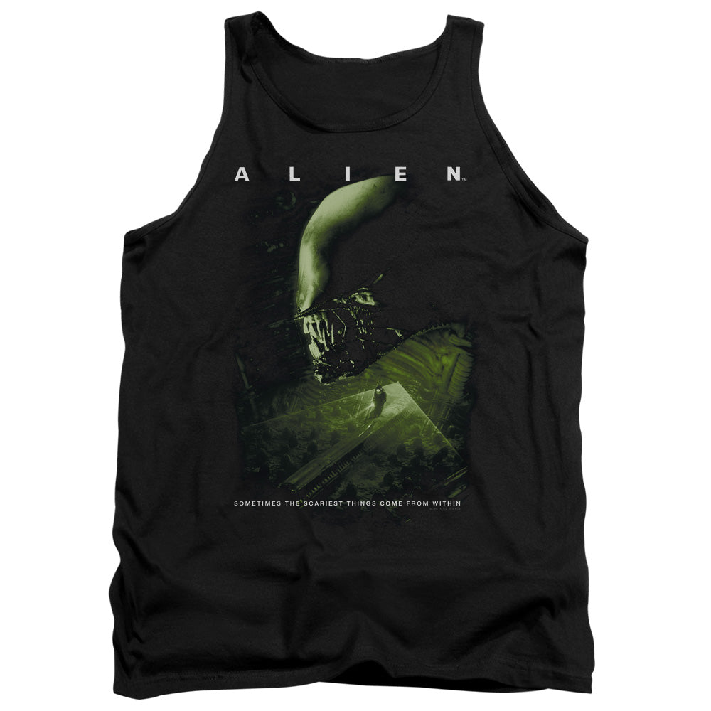 Alien Lurk Mens Tank Top Shirt Black