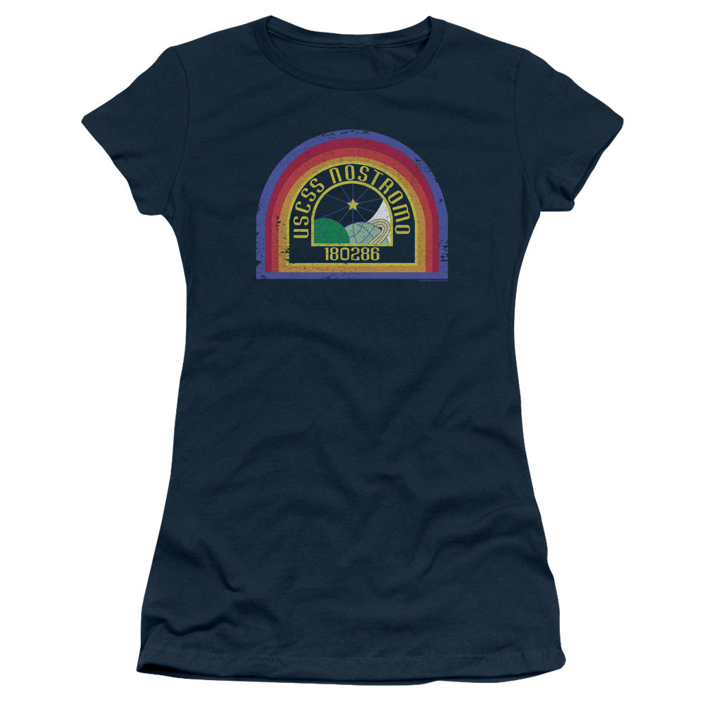 Alien Nostromo Junior Sheer Cap Sleeve Womens T Shirt Navy