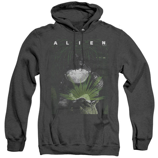 Alien Take A Peak Heather Mens Hoodie Black