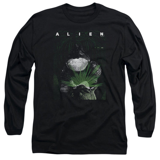 Alien Take A Peak Mens Long Sleeve Shirt Black