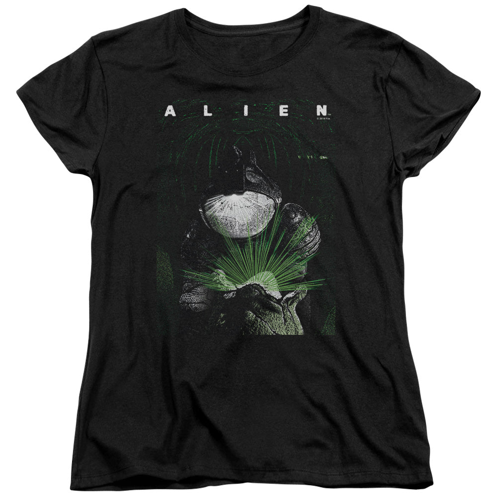 Alien Take A Peak Womens T Shirt Black