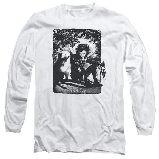 Edward Scissorhands Lucky Dog Mens Long Sleeve Shirt White