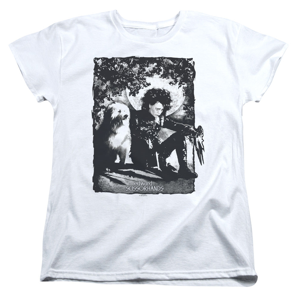 Edward Scissorhands Lucky Dog Womens T Shirt White