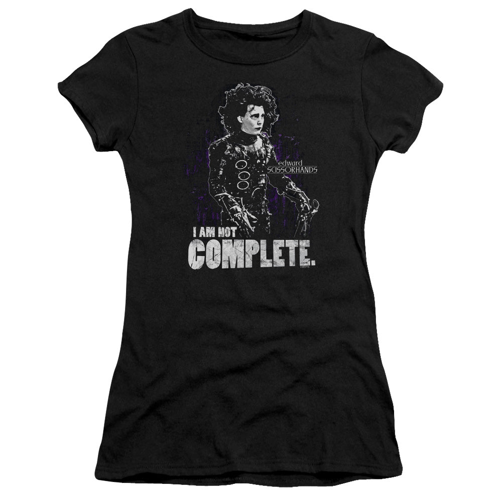 Edward Scissorhands Not Complete Junior Sheer Cap Sleeve Womens T Shirt Black