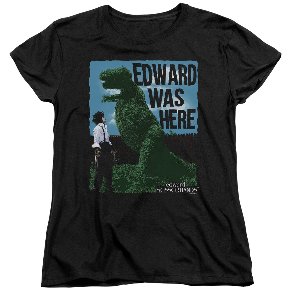 Edward Scissorhands Edward Was Here Womens T Shirt Black