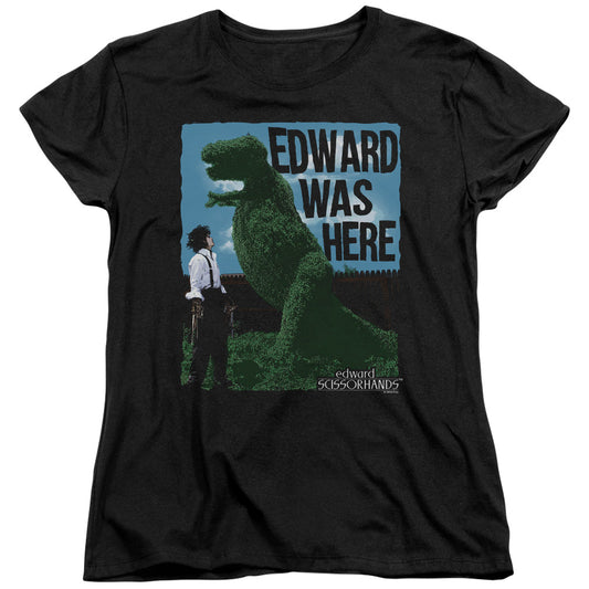 Edward Scissorhands Edward Was Here Womens T Shirt Black