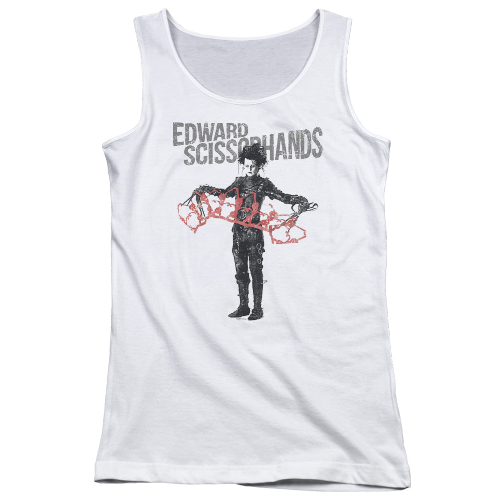 Edward Scissorhands Show & Tell Womens Tank Top Shirt White