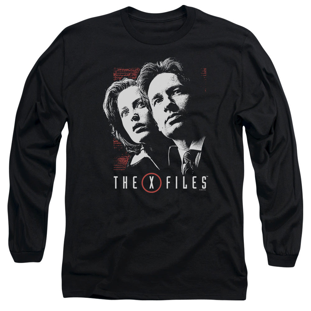 X Files Mulder & Scullymens Long Sleeve Shirt Black