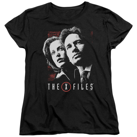 X Files Mulder & Scully Womens T Shirt Black