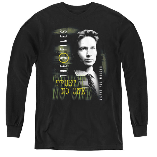 X Files Mulder Long Sleeve Kids Youth T Shirt Black