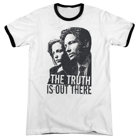 X Files Truth Heather Ringer Mens T Shirt White Black