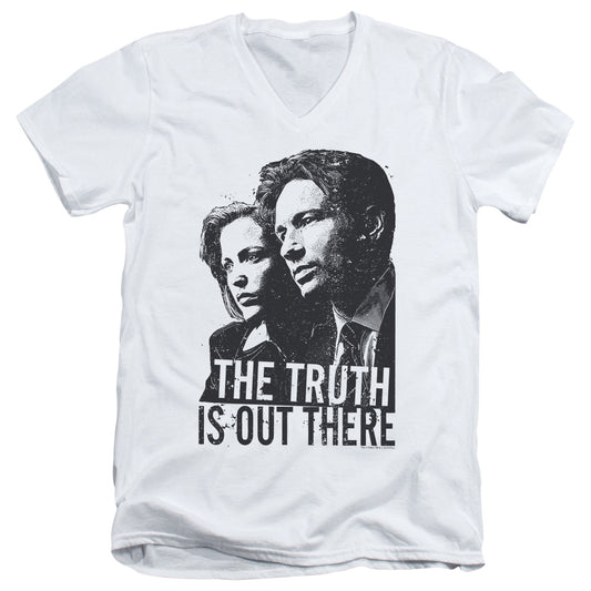 X Files Truth Mens Slim Fit V-Neck T Shirt White