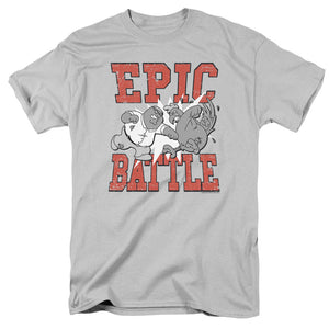 Family Guy Epic Battle Mens T Shirt Silver
