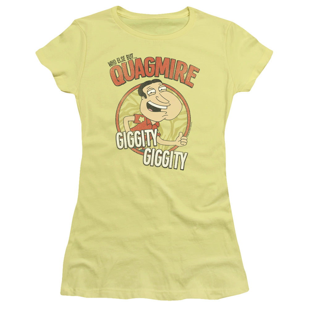 Family Guy Quagmire Junior Sheer Cap Sleeve Womens T Shirt Banana