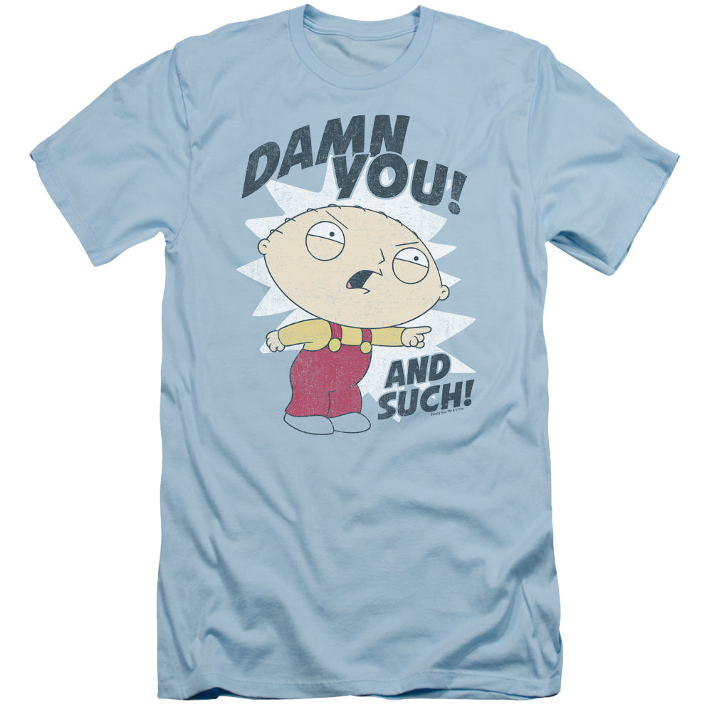 Family Guy And Such Slim Fit Mens T Shirt Light Blue