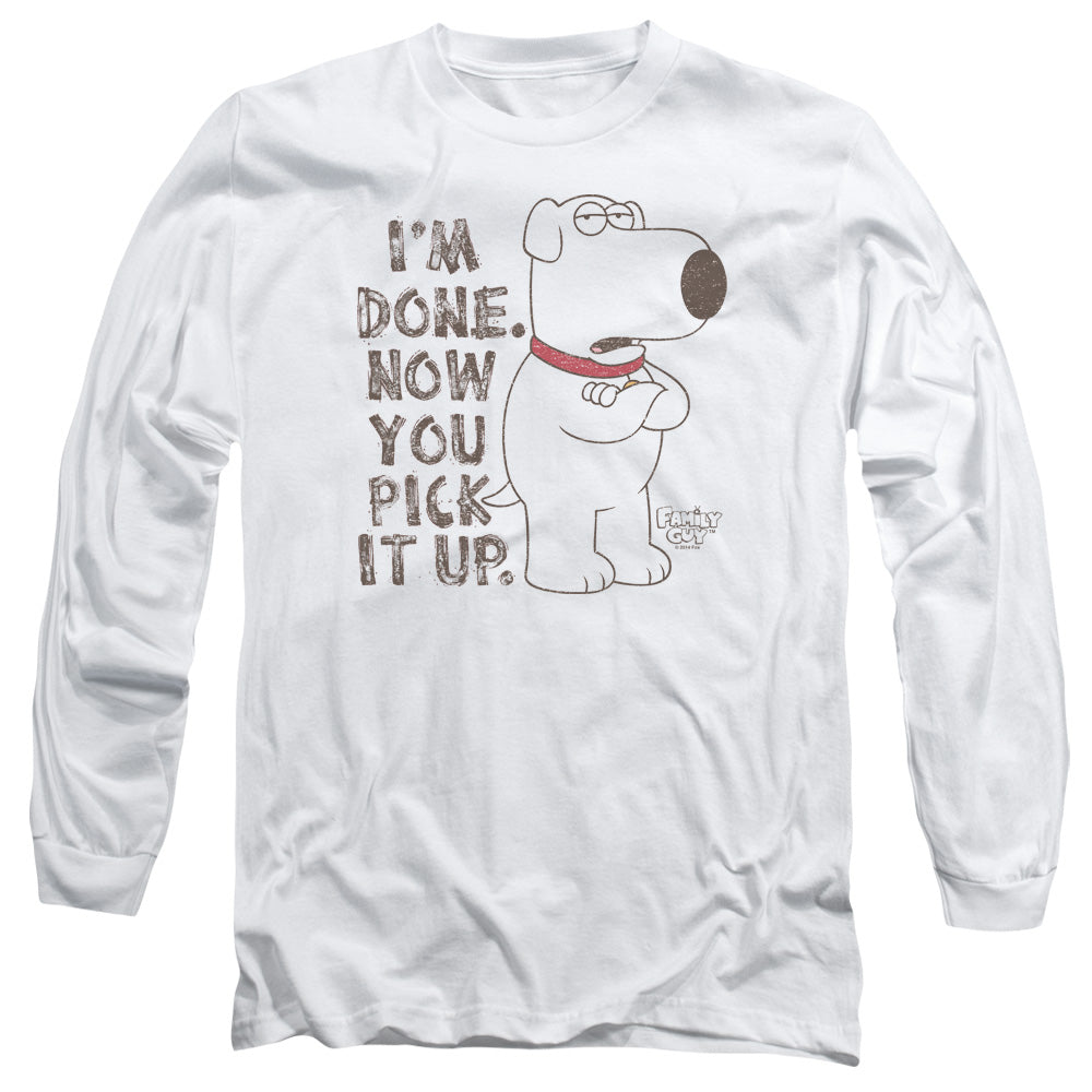 Family Guy Pick It Up Mens Long Sleeve Shirt White